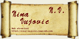 Nina Vujović vizit kartica